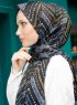 Pariza - Svart Sirkel Mønstret Hijab