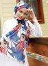 Pariza - Hvit Mønstret Hijab