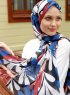 Pariza - Hvit Mønstret Hijab