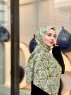 Parisha - Grønn Mønstret Bomull Hijab - Mirach