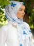 Parwin - Blå Mønstret Hijab - Sal Evi
