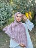 Qiana - Beige Mønstret Bomull Hijab