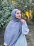Qiana - Grå Mønstret Bomull Hijab