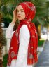 Sameira - Rød Mønstret Hijab - Sal Evi