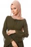 Samiya - Khaki Chiffon Kjole - Burun