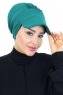 Sandra - Mørk Grønn Bomull Turban - Ayse Turban