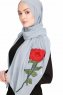 Sevda Grå Blommig Chiffon Hijab Sehr-i Sal 400107d