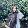 Shahnaz - Svart Leopard Mønstret Bomull Hijab