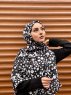 Sham - Svart Mønstret Bomull Hijab - Mirach