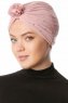 Shereen - Gammelrosa Crepe Chiffon Turban - Sehr-i Sal