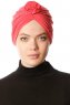 Shereen - Bringebærrød Crepe Chiffon Turban - Sehr-i Sal