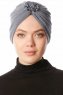 Shereen - Mørk Grå Crepe Chiffon Turban - Sehr-i Sal