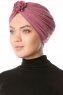 Shereen - Mørk Rosa Crepe Chiffon Turban - Sehr-i Sal