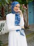 Yumna - Marineblå Mønstret Hijab