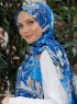 Yumna - Marineblå Mønstret Hijab