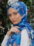 Yumna - Marineblå Mønstret Hijab