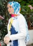 Yumna - Turkis Mønstret Hijab
