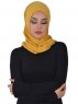Sofia - Sennepsgul Praktisk Bumull Hijab