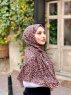 Suha - Brun Leopard Mønstret Bomull Hijab