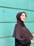 Tahia - Svart Mønstret Crepe Hijab - Mirach