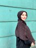 Tahia - Svart Mønstret Crepe Hijab - Mirach