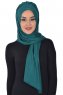 Tamara - Mørk Grønn Praktisk Bumull Hijab