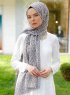 Tharaa - Mørk Grå Mønstret Hijab - Sal Evi