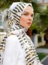 Ulima - Khaki Mønstret Hijab - Sal Evi