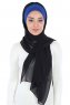 Vera - Blå & Svart Praktisk Chiffon Hijab