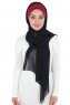 Vera - Bordeaux & Svart Praktisk Chiffon Hijab