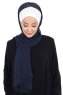 Vera - Creme & Marineblå Praktisk Chiffon Hijab
