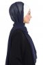 Vera - Creme & Marineblå Praktisk Chiffon Hijab