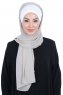 Vera - Creme & Taupe Praktisk Chiffon Hijab
