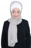 Vera - Creme & Taupe Praktisk Chiffon Hijab