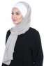 Vera - Creme & Taupe Praktisk Chiffon Hijab