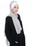 Vera - Creme & Taupe Praktisk Chiffon Hijab