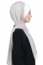 Vera - Creme & Taupe Praktisk Chiffon Hijab