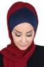 Vera - Marineblå & Bordeaux Praktisk Chiffon Hijab