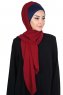 Vera - Marineblå & Bordeaux Praktisk Chiffon Hijab