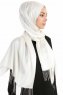 Verda Creme Satin Hijab Sjal Madame Polo 130009-4