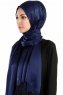 Verda Marinblå Satin Hijab Sjal Madame Polo 130013-2