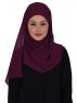 Viola Plommon Chiffon Hijab Ayse Turban 325515-1
