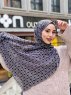 Wahida - Svart Mønstret Bomull Hijab - Mirach