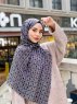 Wahida - Svart Mønstret Bomull Hijab - Mirach