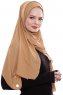 Yara - Lys Karamell Praktisk One Piece Crepe Hijab