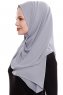 Yara - Mørk Grå Praktisk One Piece Crepe Hijab
