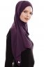 Yara - Mørk Lilla Praktisk One Piece Crepe Hijab
