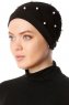 Yaren - Svart Crepe Chiffon Turban - Sehr-i Sal