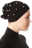 Yaren - Svart Crepe Chiffon Turban - Sehr-i Sal