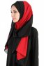Yelda Svart & Bordeaux Chiffon Hijab Sjal Madame Polo 130033-2